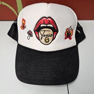 Rare DROPOUT NY Toxic (Black & White) Cap Trucker Hat Made In Japan Embroidered
